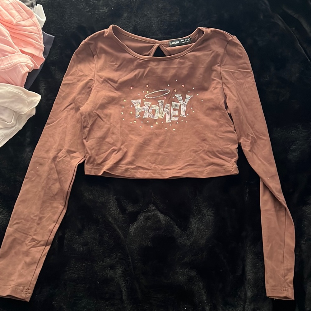SHEIN honey brown top